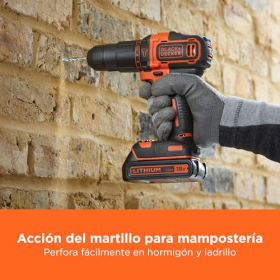 BLACK+DECKER Akku-Schlagbohrmaschine 18V mit Koffer