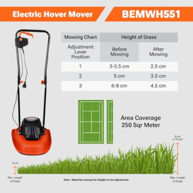 Электрическая газонокосилка BLACK+DECKER BEMWH551, 1200 Вт, ширина скашивания 30 см