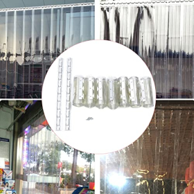 Cortinas de lamas de PVC 1x2 m, juego de 7 cortinas de lamas transparentes para puertas y habitaciones