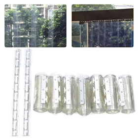Cortinas de lamas de PVC 1x2 m, juego de 7 cortinas de lamas transparentes para puertas y habitaciones
