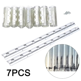 Cortinas de lamas de PVC 1x2 m, juego de 7 cortinas de lamas transparentes para puertas y habitaciones