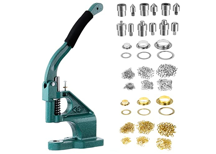 Dyna-Living eyelet press set with 3 dies and 1500 eyelets Dyna-Living eyelet press set with 3 dies and 1500 eyelets