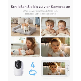 Baby monitor with camera, large display, night vision, two-way communication