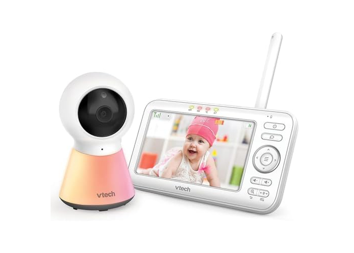 Видеоняня VTech с 5-дюймовым цветным ЖК-дисплеем, ночником и дисплеем температуры Видеоняня VTech с 5-дюймовым цветным ЖК-дисплеем, ночником и дисплеем температуры