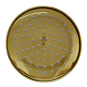 Cabezal de ducha de lluvia retro de 20 cm de diámetro y 75 boquillas antical, dorado.