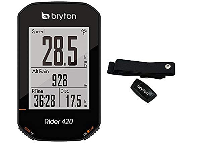 Rider 420h GPS Bike Computer Unisex, Black, 83.9x49.9x16.9 mm by Bryton Rider 420h GPS Bike Computer Unisex, Black, 83.9x49.9x16.9 mm by Bryton