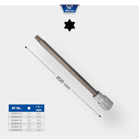 BRILLIANT TOOLS Llave de vaso Torx T40 larga