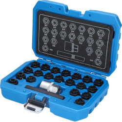 Juego de tornillos para ruedas VW Brilliant Tools, antirrobo, 22 piezas