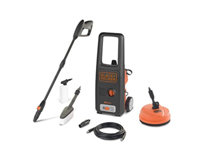 Black+Decker BXPW1400PE high-pressure vacuum cleaner with patio cleaner and fixed brush (1400 W, 110 bar, 390 l/h) Black+Decker BXPW1400PE high-pressure vacuum cleaner with patio cleaner and fixed brush (1400 W, 110 bar, 390 l/h)