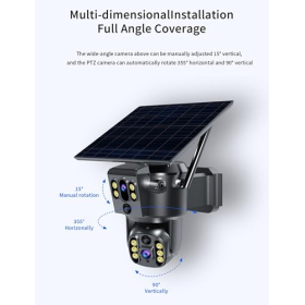 Bewinner 4K Außenkamera – Solar WLAN, 360° Sicht, Nachtsicht