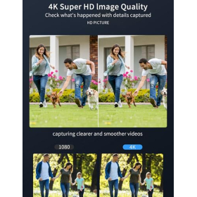 Bewinner 4K Außenkamera – Solar WLAN, 360° Sicht, Nachtsicht