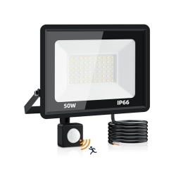 Litglobe LED Outdoor Floodlights with Motion Sensor, 50W 5000lm Outdoor LED Projector Spotlights, 6500K Cool White LED Exterior Light, IP66 Waterproof LED Outdoor Spotlights for Garden, Garage, Patios