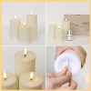 LUCOZA Juego de 3 velas LED para exterior, 10/12,5/15 cm, velas impermeables sin llama con temporizador y control remoto, velas de plástico para exterior que funcionan con pilas para interior y exterior