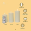 LUCOZA Juego de 3 velas LED para exterior, 10/12,5/15 cm, velas impermeables sin llama con temporizador y control remoto, velas de plástico para exterior que funcionan con pilas para interior y exterior