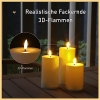 LUCOZA Juego de 3 velas LED para exterior, 10/12,5/15 cm, velas impermeables sin llama con temporizador y control remoto, velas de plástico para exterior que funcionan con pilas para interior y exterior