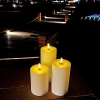 LUCOZA Juego de 3 velas LED para exterior, 10/12,5/15 cm, velas impermeables sin llama con temporizador y control remoto, velas de plástico para exterior que funcionan con pilas para interior y exterior