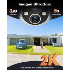 WiFi сонячна камера відеоспостереження 2K, 360° PTZ, нічне бачення, штучний інтелект, сирена PIR