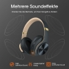 Auriculares Bluetooth supraaurales Doqaus, inalámbricos con 3 modos de ecualización, estéreo HiFi plegable con micrófono y almohadillas suaves para iPhone, iPad, Android y portátiles, hasta 52 horas de reproducción.