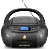 Hernido Boombox with CD/cassette player, FM radio, USB, AUX, headphones