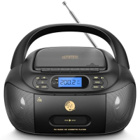 Hernido Boombox mit CD-/Kassettenspieler, UKW-Radio, USB, AUX, Kopfhörer
