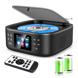 Portable CD Player, CCHKFEI Boombox CD Player Bluetooth & FM Radio with Dual Stereo Speakers LED Screen Support USB/AUX Headphone Jack