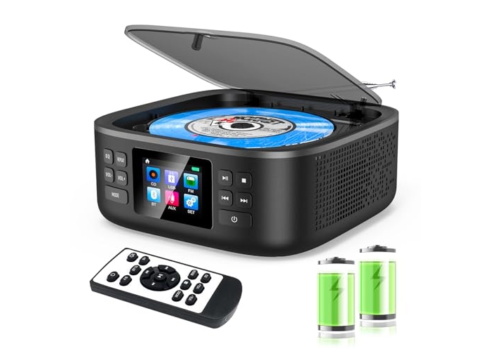 Tragbarer CD-Player, CCHKFEI Boombox CD-Player Bluetooth & FM-Radio mit Dual-Stereo-Lautsprecher LED-Bildschirm-Unterstützung USB/AUX-Kopfhöreranschluss Tragbarer CD-Player, CCHKFEI Boombox CD-Player Bluetooth & FM-Radio mit Dual-Stereo-Lautsprecher LED-Bildschirm-Unterstützung USB/AUX-Kopfhöreranschluss