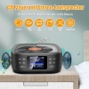 Tragbarer CD-Player, CCHKFEI Boombox CD-Player Bluetooth & FM-Radio mit Dual-Stereo-Lautsprecher LED-Bildschirm-Unterstützung USB/AUX-Kopfhöreranschluss 