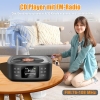Tragbarer CD-Player, CCHKFEI Boombox CD-Player Bluetooth & FM-Radio mit Dual-Stereo-Lautsprecher LED-Bildschirm-Unterstützung USB/AUX-Kopfhöreranschluss 