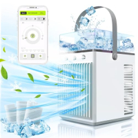 Mobile air conditioner, air cooler with 3 levels and 7 decorative lamps