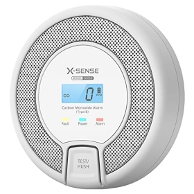 X Sense Kohlenmonoxidmelder mit Digitalanzeige und Wechselbatterie