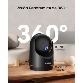 Cámara de interior CP3V3.0 Tenda 2K WiFi-6 con visión de 360° y detección de movimiento.