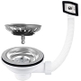 3" 1/2" stainless steel and ceramic washbasin drain with flexible overflow