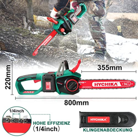Hychika 36V cordless chainsaw, 35.5 cm, 2 x 4.0 Ah