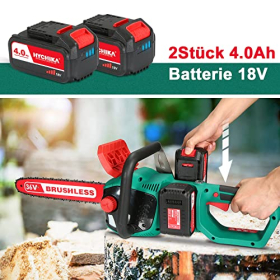 Hychika 36V cordless chainsaw, 35.5 cm, 2 x 4.0 Ah