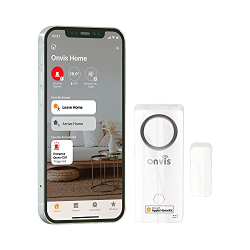 Sensor de puerta/ventana 4 en 1 Onvis con sirena, termómetro, higrómetro y HomeKit
