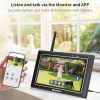 SecuFirst 2K outdoor camera set with 7" touchscreen monitor, without Wi-Fi, 64GB