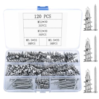 120-tlg. Set Schrauben & Dübel für Gipskarton & Beton