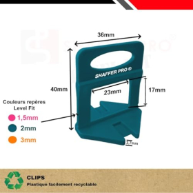 Leveling clips for tiles, 2 mm, 1000 pieces