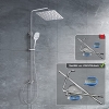 JOHO thermostatic shower system with XXL head 35×25cm