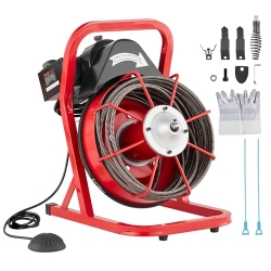 Desatascador de desagües manual VEVOR 50 pies 1700 rpm