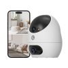 Doppellinsen Indoor-Kamera 360° Nachtsicht für Baby & Haustier