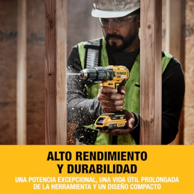 Taladro atornillador de impacto inalámbrico DEWALT XR de 18 V, sin escobillas