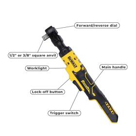 Trinquete inalámbrico DeWalt XR de 18 V y 1/2" con LED y motor sin escobillas