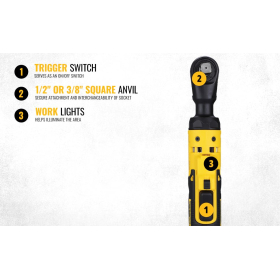 Trinquete inalámbrico DeWalt XR de 18 V y 1/2" con LED y motor sin escobillas