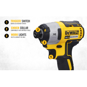 Ударний гайковерт DEWALT DCF887N XR 18 В, 3 швидкості, 18 Вт