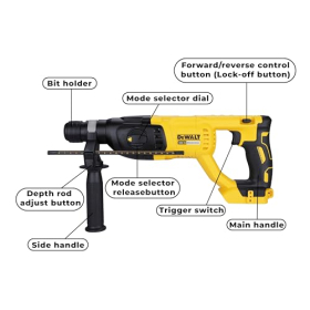 DEWALT 18V Cordless Rotary Hammer, SDS Plus, XR Technology, without battery