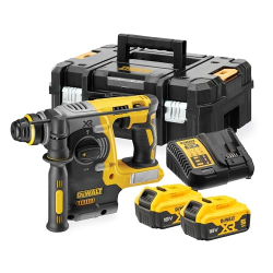 DEWALT SDS-Plus Brushless XR 18 V 24 mm impact drill with 2 x 5 Ah batteries