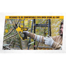 Podadora de ramas DEWALT XR 18V DCMPP568N para cortes precisos de hasta 38 mm.