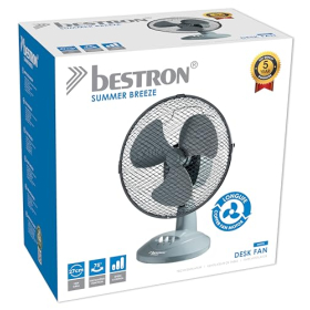 Ventilador de mesa Bestron DDF27W, 27 cm, 2 velocidades, oscilación