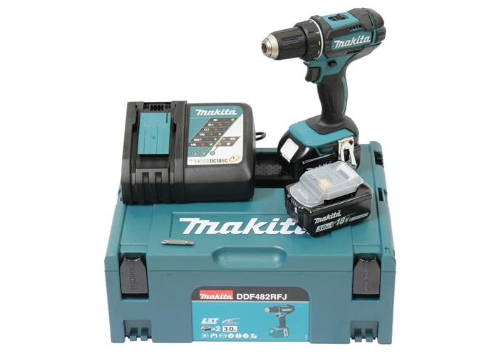 Makita DDF482RFJ Akku Bohrschrauber 1900 U/min, kompakt, 36 Nm, Set Makita DDF482RFJ Akku Bohrschrauber 1900 U/min, kompakt, 36 Nm, Set